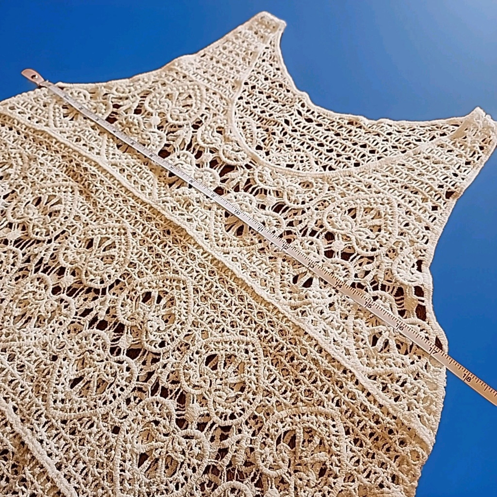 Asha Women's Crochet Boho Swim Cover Up Fits Size S/M - Picture 5 of 6